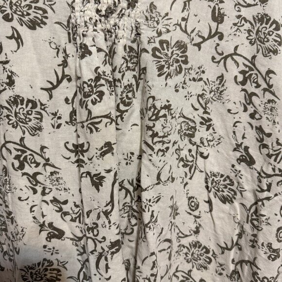 Cato Woman Floral Print Short Sleeve Top Size 26/28W Beige & Olive - Picture 4 of 8